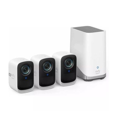 Anker eufyCam 3C S300 Kit Sistem Supraveghere Video Wire-Free Homebase 3 + 3 Camere Nightvision BionicMind Gri Alb