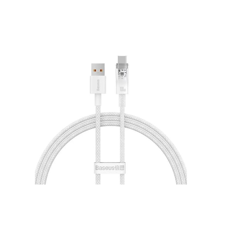 Baseus-Explorer-Series-Cablu-USB-la-USB-C-100W-1m-Alb