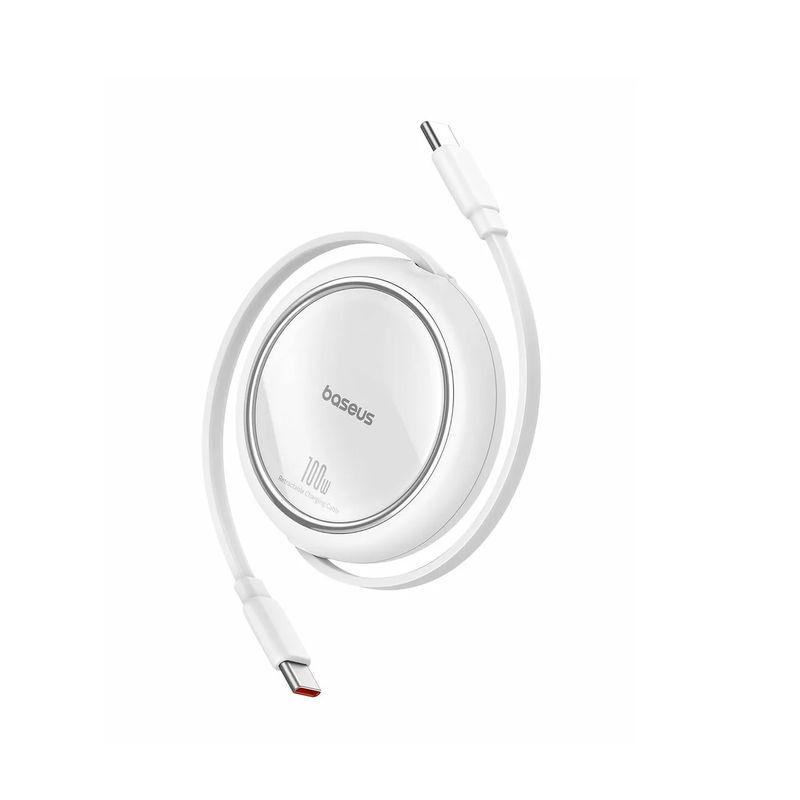 Baseus-Free2Draw-Mini-Cablu-Retractabil-USB-C-100W-1m-Alb