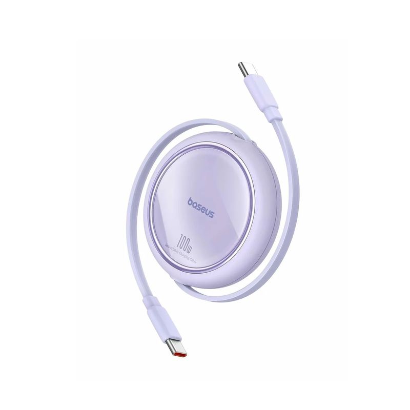 Baseus-Free2Draw-Mini-Cablu-Retractabil-USB-C-100W-1m-Violet