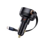 BaseusEnjoymentProIncarcatorAutoCabluRetractabilUSBC60WClusterBlack