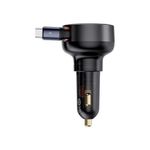 BaseusEnjoymentProIncarcatorAutoCabluRetractabilUSBC60WClusterBlack