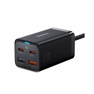 Baseus GaN3 Pro Incarcator Retea Fast Charge 65W EU Negru + Cablu USB-C 100W 1m Negru