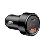 Baseus-Incarcator-Auto-Magic-PPS-Digital-Display-USB-C-PD-QC-Inteligent-Dual-45W-Negru.2