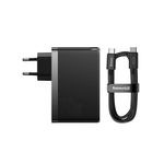 Baseus-GaN5-Pro-Incarcator-Retea-Fast-Charge-140W---Cablu-USB-C-240W-1m-Negru