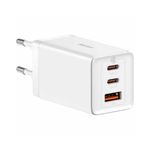 Baseus-GaN5-Ultra-Fast--Incarcator-Retea-Charge-2xUSB-C--2xUSB-A-65W-Alb---Cablu-USB-C-100W-1m