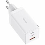 BaseusGaN5UltraFastIncarcatorReteaCharge2xUSBC2xUSBA65WAlbCabluUSBC100W1m