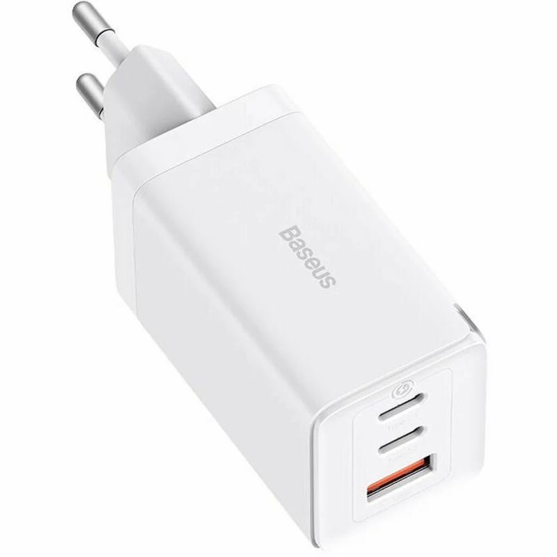 Baseus-GaN5-Ultra-Fast--Incarcator-Retea-Charge-2xUSB-C--2xUSB-A-65W-Alb---Cablu-USB-C-100W-1m-3