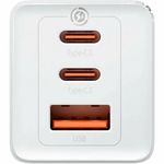 BaseusGaN5UltraFastIncarcatorReteaCharge2xUSBC2xUSBA65WAlbCabluUSBC100W1m