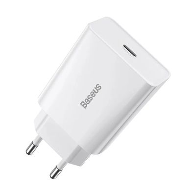 Baseus Speed Mini Incarcator Retea  QC USB-C 20W Alb