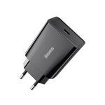 BaseusSpeedMiniIncarcatorReteaQCUSBC20WNegru
