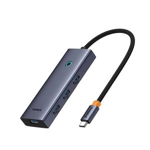 Baseus UltraJoy Series Hub 5-Porturi USB-C 4 USB 3.0+1 PD Gri