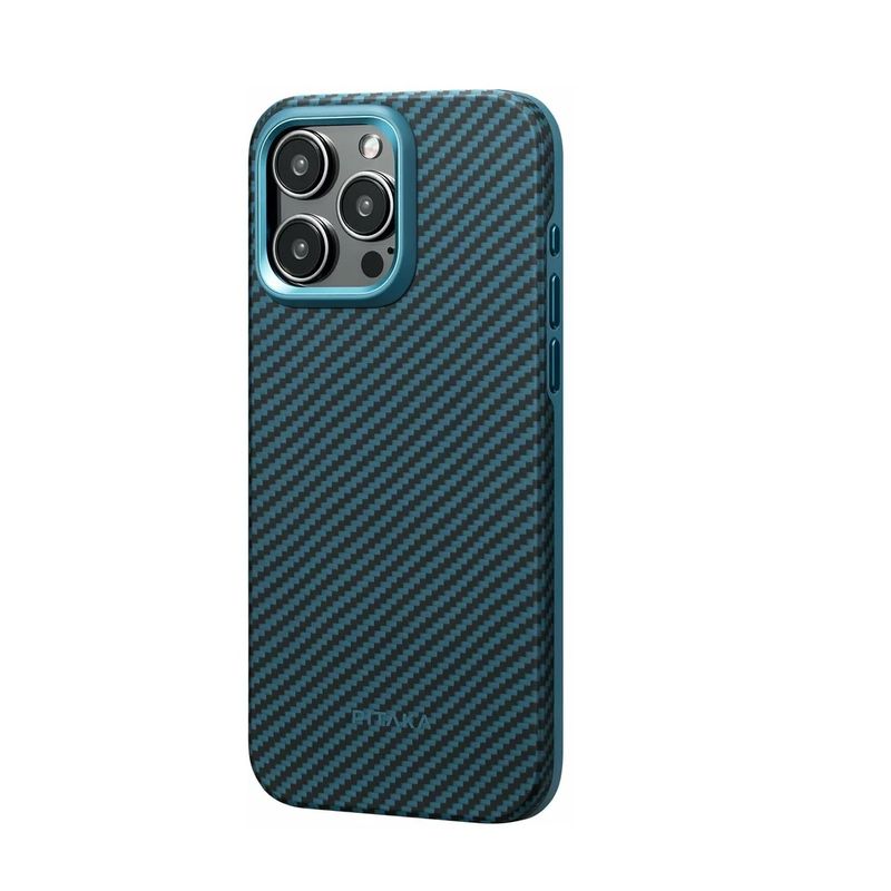 Pitaka-Mag-EZ-Case-Pro-4-Husa-iPhone-15-Pro-Max-1500D-Twill-Negru-Albastru