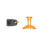 Tether-Tools-TetherGuard-Kit-Cablu-USB-C-la-USB-C-4.6m-Portocaliu-Mufe-in-Unghi-si-Placa-Trepied-cu-Protectie-Cablu