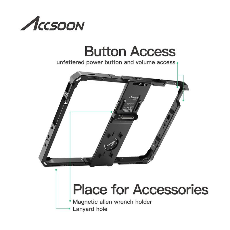 Accsoon-Cage-CEPC-04-iPad-PowerCage-Pro-II-Alimentare-NP-F.Gen-PRO-3-6-12.9-