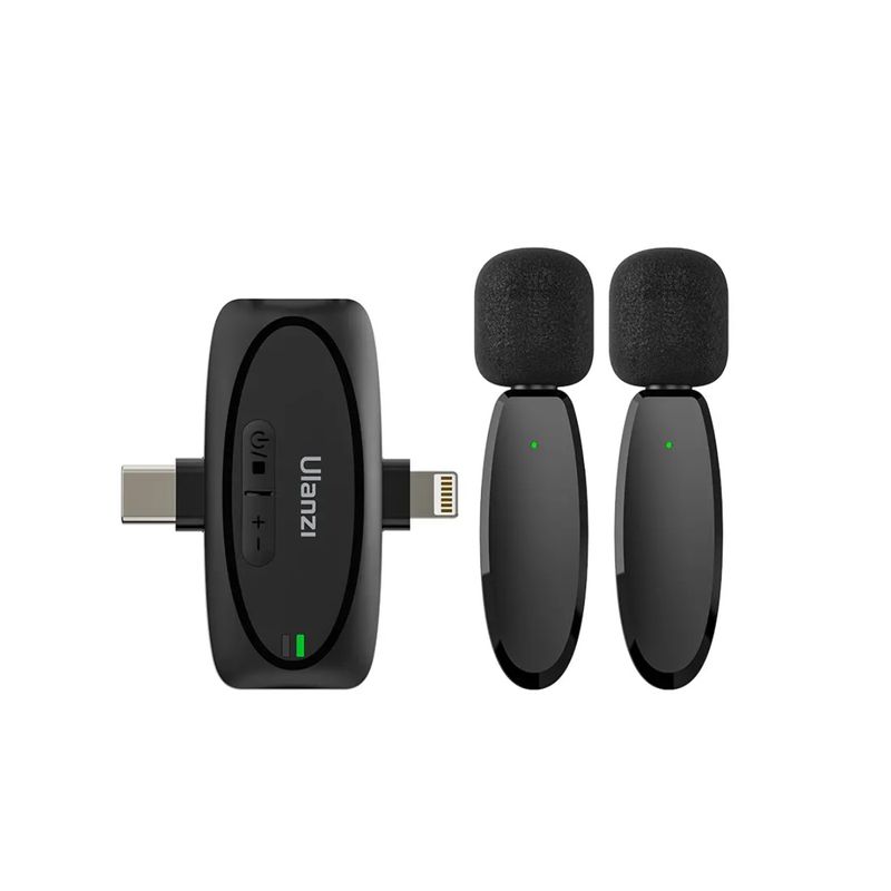 Ulanzi-V6-3-in-1-Plug-Play-Sistem-Wireless-cu-Microfon-Lavaliera-pentru-iPhone-Android-Tableta-Camera