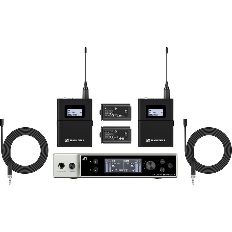 SennheiserEWDXMKE2SETSistemDigitalWirelessDualChannelcu2xLavaliereOmnidirectionale