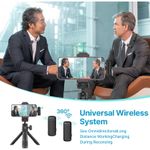 UlanziJ12SistemWirelesscuMicrofonLavalieraiOS2TX1RX2885Negru