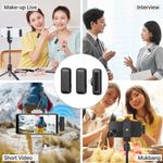 UlanziJ12SistemWirelesscuMicrofonLavalieraiOS2TX1RX2885Negru