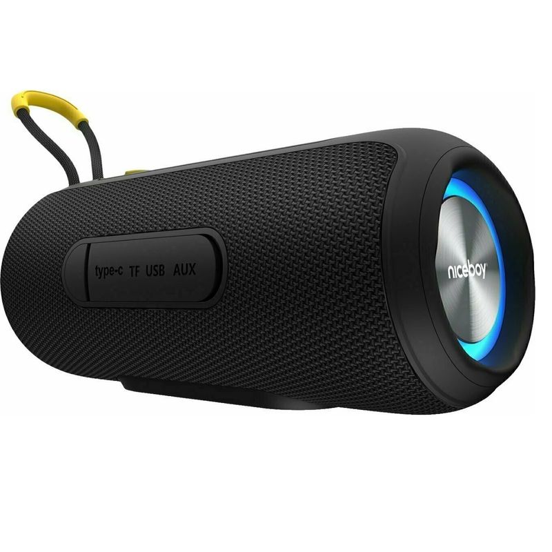 Niceboy Boxa portabila Raze Supersonic XL, Wireless, 24W, Bluetooth 5.0, Microfon, incarcare USB-C, negru/galben