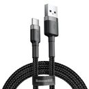 Baseus Cafule Cablu USB la USB-C 2A 2m Negru/Gri