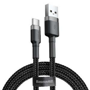 Baseus Cafule Cablu USB la USB-C 2A 2m Negru/Gri