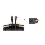 Tether-Tools-TetherGuard-Kit-Cablu-USB-C-la-USB-C-9.4m-Negru-Mufa-Dreapta-Unghi-si-Placa-Trepied-cu-Protectie-Cablu