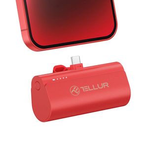 Tellur PD201 Baterie Externa 5000mAh QC3.0 18W+PD20W USB-C Rosu