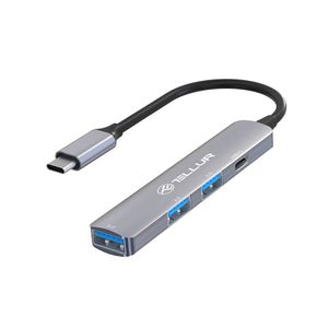 Tellur Hub USB-C 3.1 2xUSB 2.0+1xUSB-C+1xUSB 3.0 Aluminiu Gri