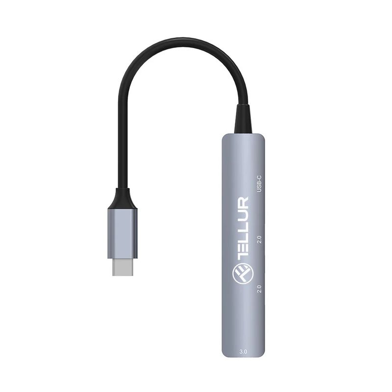 Tellur-Hub-USB-C-3.1-2xUSB-2.0-1xUSB-C-1xUSB-3.0-Aluminiu-Gri.2