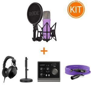 Pachet Home Studio cu Microfon Rode NT1 Signature Mov + Audient iD4MKii + Accesorii