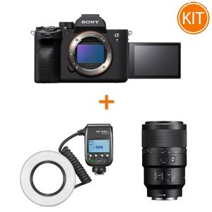 Kit Sony Alpha A7 IV + Obiectiv Sony 90mm F2.8 + Blit Godox MF-R76S