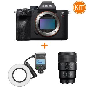 Kit Sony Alpha A7R V + Obiectiv Sony 90mm F2.8 + Blit Godox MF-R76S