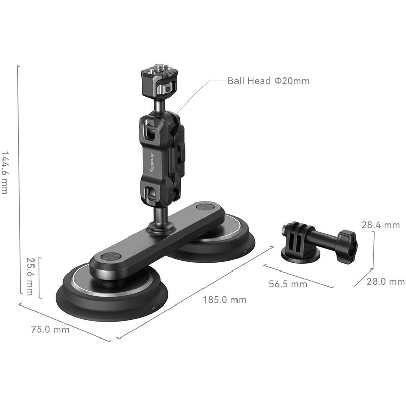 SmallRig-4467-Kit-Suporturi-pentru-Montare-cu-Ventuza-Magnetica-Duala-pentru-Camere-de-Actiune.2