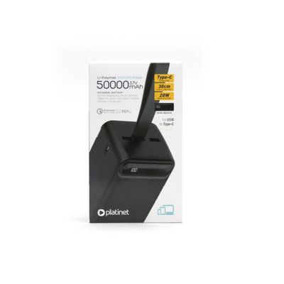 Platinet Acumulator Extern 50000mAh PD20W cu Incarcare Rapida Negru