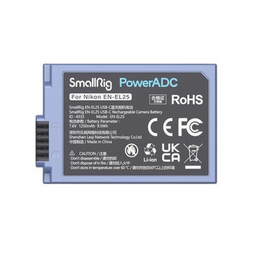 SmallRig 4333 Acumulator cu Incarcare USB-C pentru Nikon EN-EL25 1250mAh