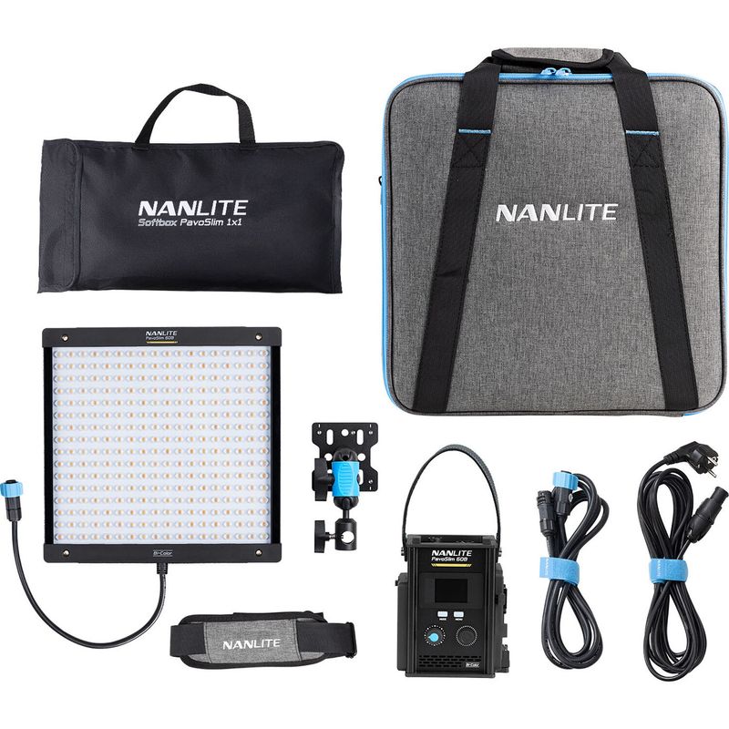 Nanlite-PavoSlim-60B-Lampa-LED-Bi-Color-cu-Softbox-8156-Lux10