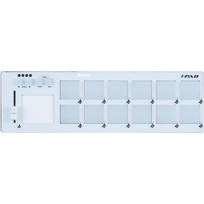 iCon i-Pad White Mini USB MIDI Controller X/Y-Touchpad 12 Trigger Pads