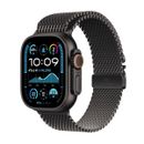 Apple Watch Ultra 2 GPS + Cellular 49mm Carcasa Black Titanium cu Black Titanium Milanese Loop - L