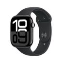 Apple Watch 10 GPS + Cellular 42mm Carcasa Aluminiu Jet Black si Curea Sport Neagra S/M