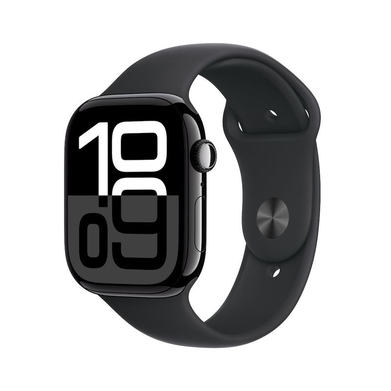 Apple-Watch-10-GPS---Cellular-42mm-Carcasa-Aluminiu-Jet-Black-si-Curea-Sport-Neagra-S-M