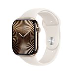 Apple-Watch-10-GPS---Cellular-46mm-Carcasa-Gold-Titanium-si-Curea-Sport-Starlight-M-L