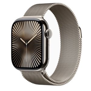 Apple Watch 10 GPS + Cellular 46mm Carcasa Natural Titanium cu Natural Milanese Loop M/L