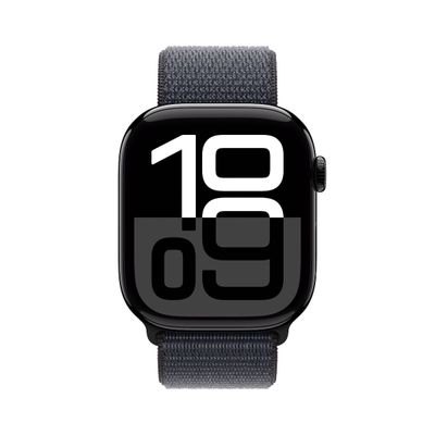 Apple Watch 10 GPS + Cellular 46mm Carcasa Aluminiu Jet Black cu Ink Sport Loop