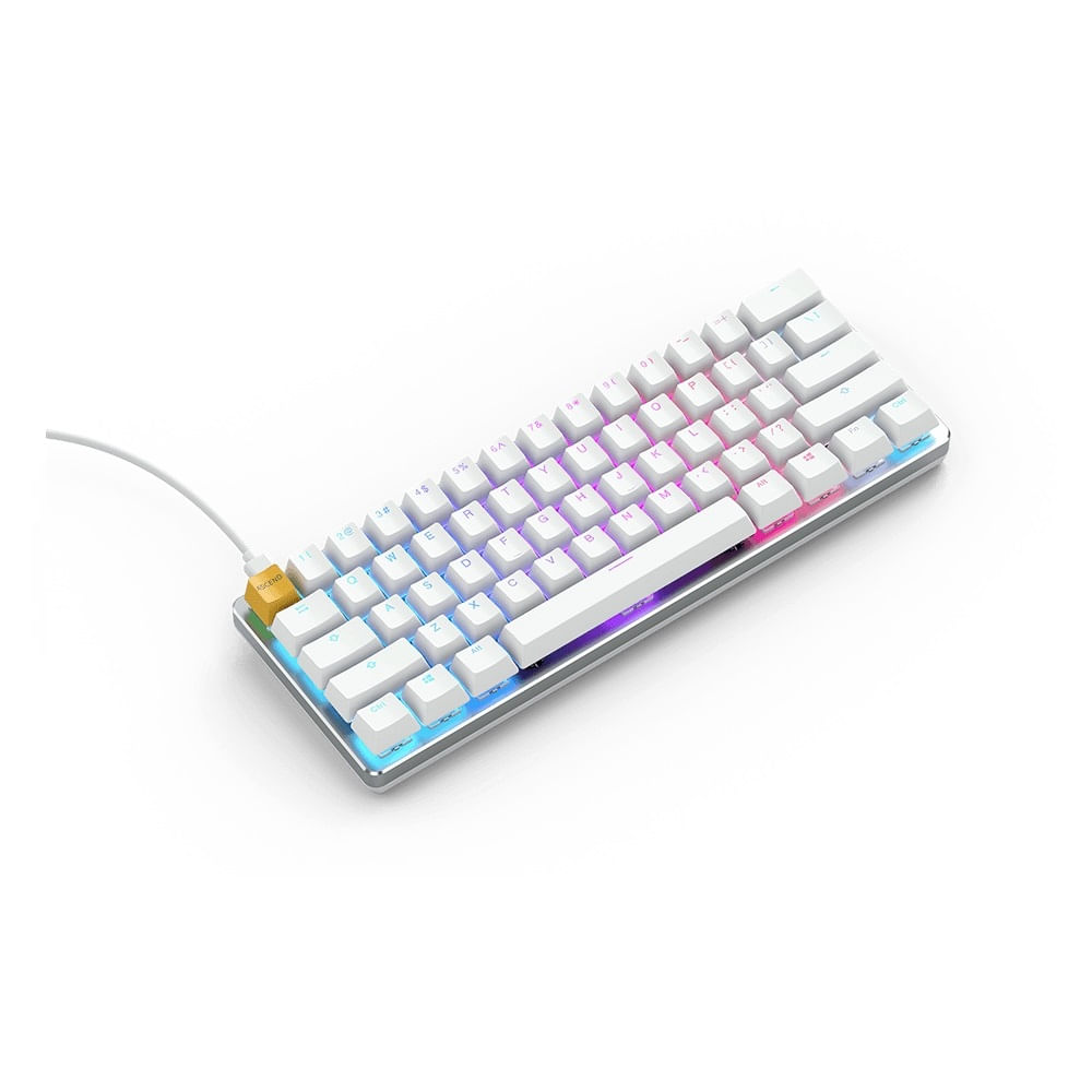 Glorious GMMK RGB Compact Tastatura Mecanica Gateron Brown US Layout White Ice