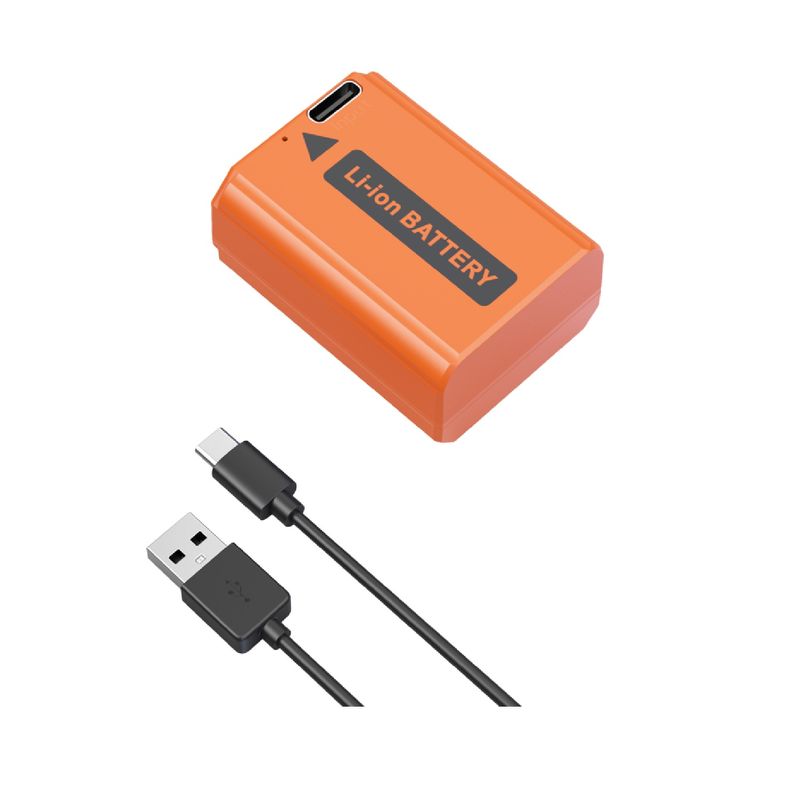 SmallRig-4965-Acumulator-Reincarcabil-cu-USB-C-tip-NP-FW50-Portocaliu-2