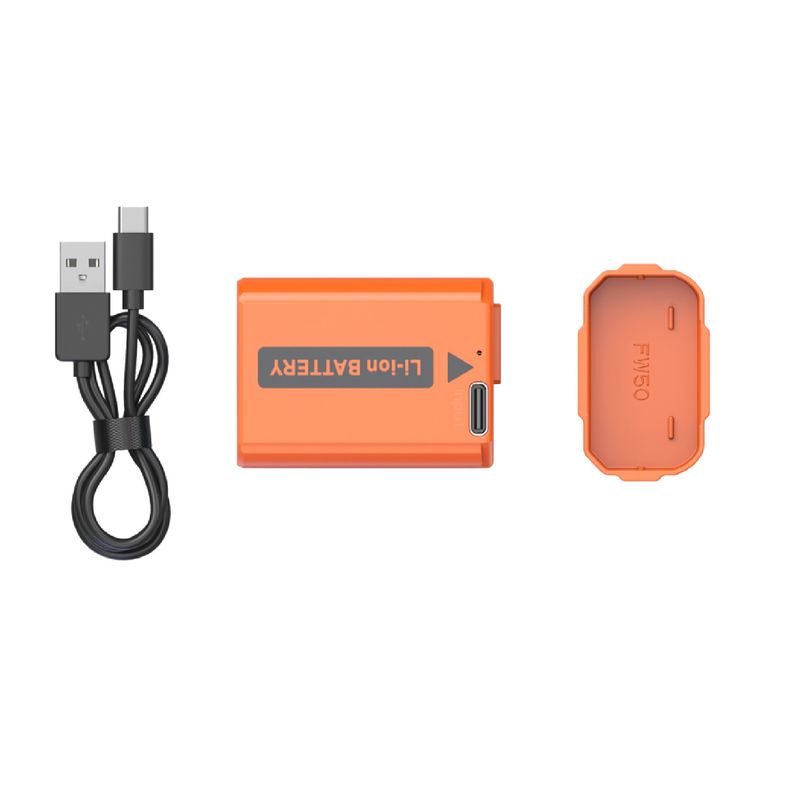 SmallRig-4965-Acumulator-Reincarcabil-cu-USB-C-tip-NP-FW50-Portocaliu-3