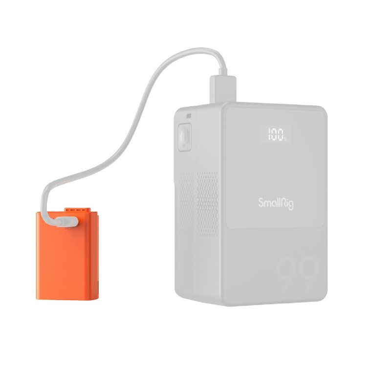 SmallRig4967AcumulatorReincarcabilcuUSBCtipNikontipENEL25Portocaliu