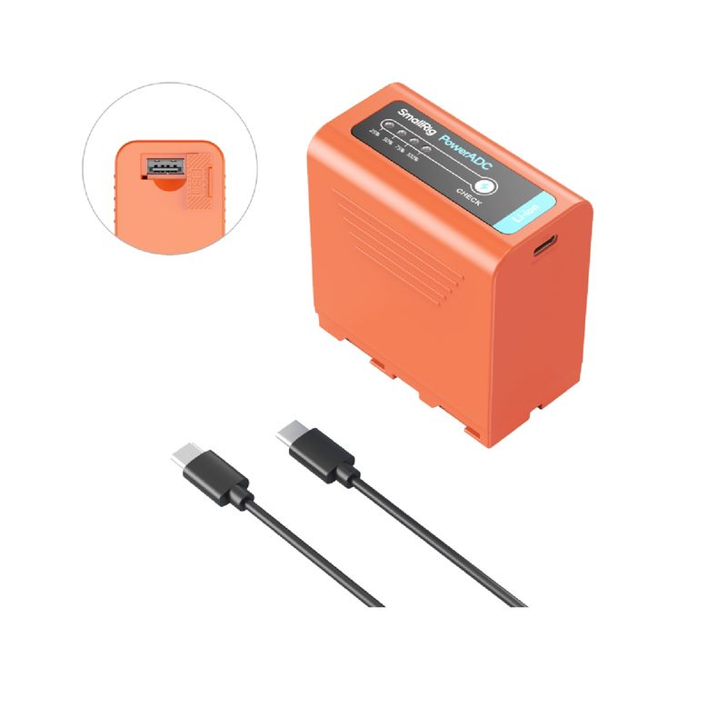 SmallRig4972AcumulatorReincarcabilcuUSBCNPF970Portocaliu