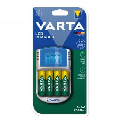 Varta Incarcator cu LCD 57070 cu 4 Acumulatori AA R6 Adaptor Masina 12V Cablu USB